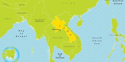 Лаос локација на мапата на светот