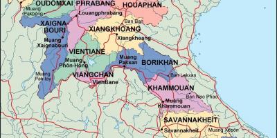 Лаос политичката карта