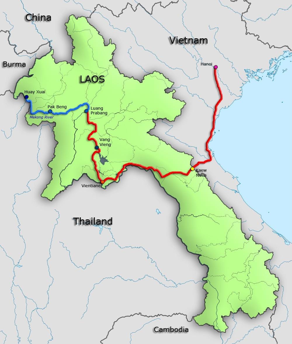 mekong река во лаос мапа