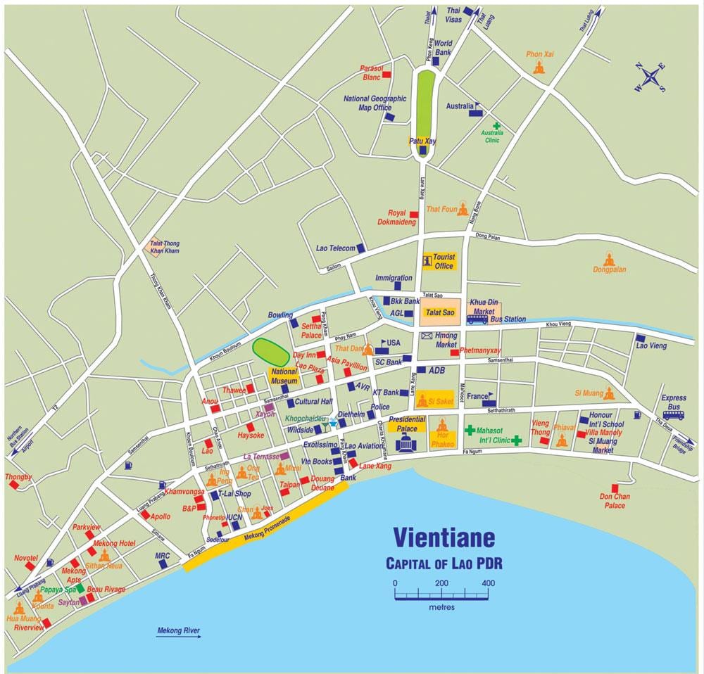 Карта на vientiane лаос