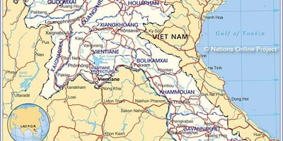 Карта на лаос и околните земји