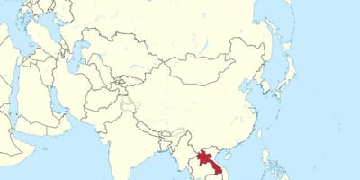 Карта на азија лаос