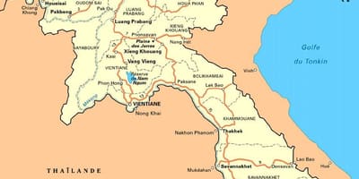 Карта на јужна лаос
