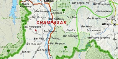 Карта на champasak лаос