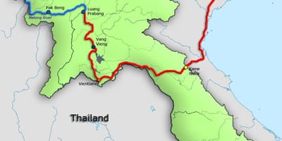 Mekong река во лаос мапа