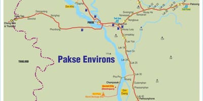 Карта на pakse лаос